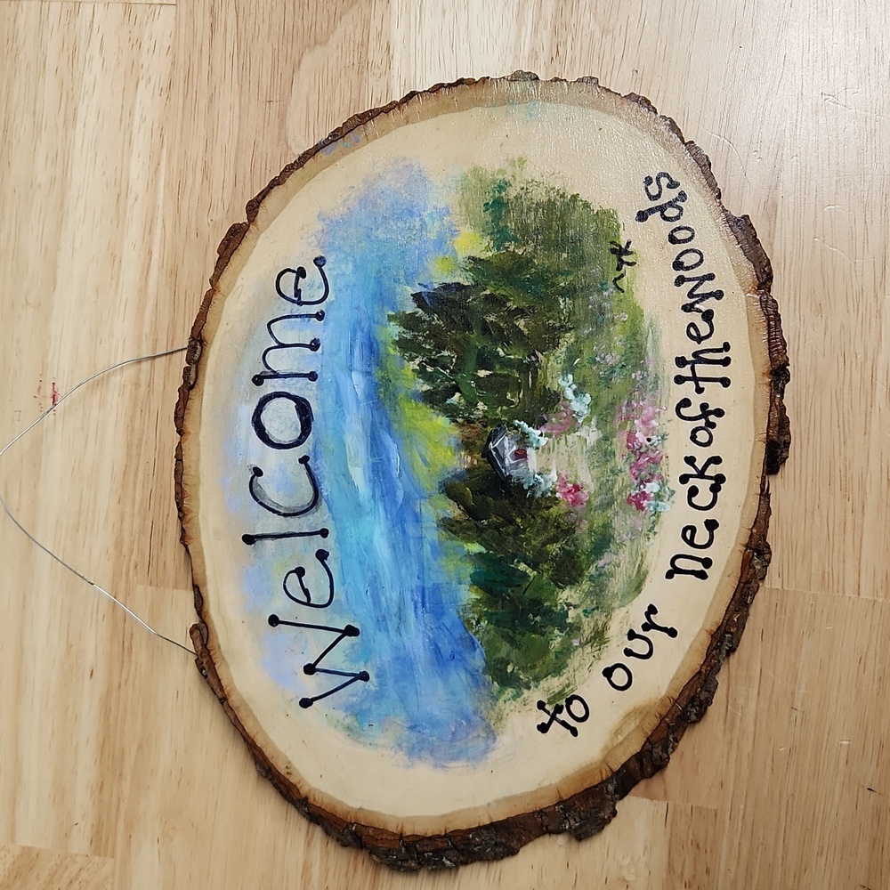 Welcome Sign Hand Painted  Hand Crafted Hand‎ Painted Wall Art